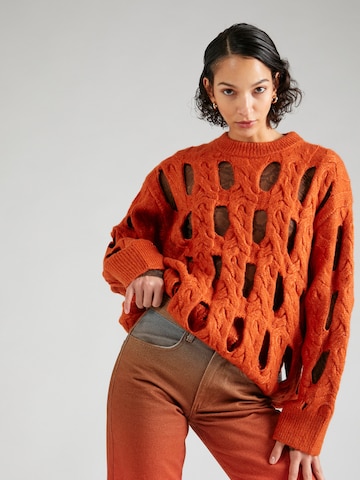 TOPSHOP Sweater in Orange: front