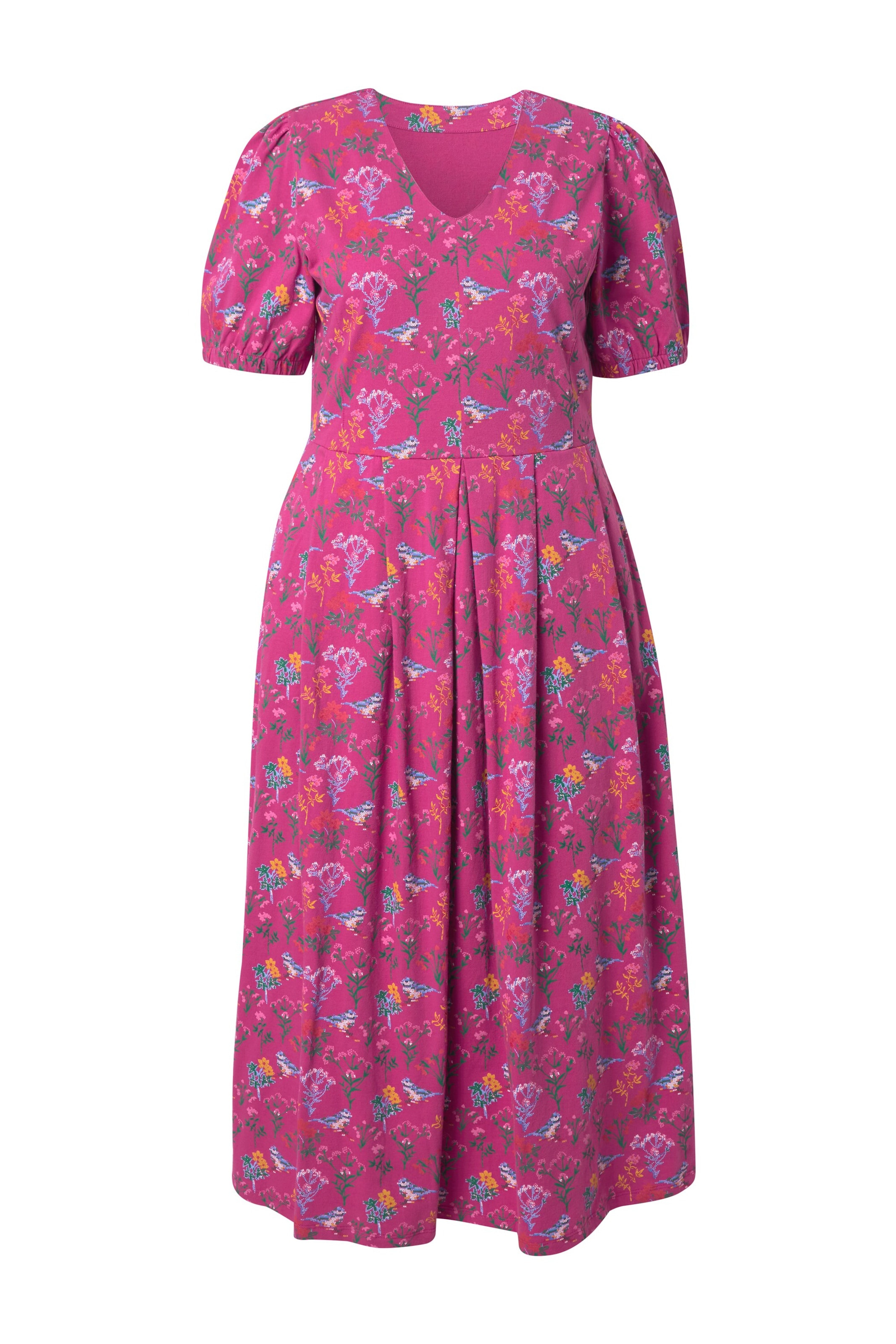 Ulla Popken Kleid in grün / beere / rosa, Produktansicht