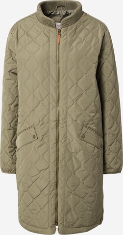 Cream Between-Seasons Coat 'Arwen' in Green: front