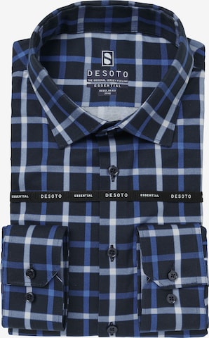 DESOTO Jerseyhemd, atumngsaktiv und bügelfrei in Blau: Vorderseite