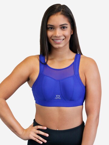 Col haut Soutien-gorge de sport 'Move' SugarShape en bleu : devant