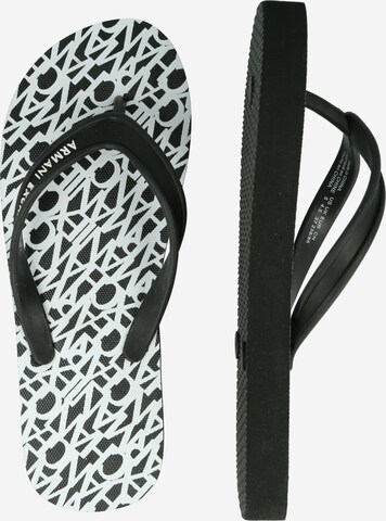 ARMANI EXCHANGE T-Bar Sandals in Black