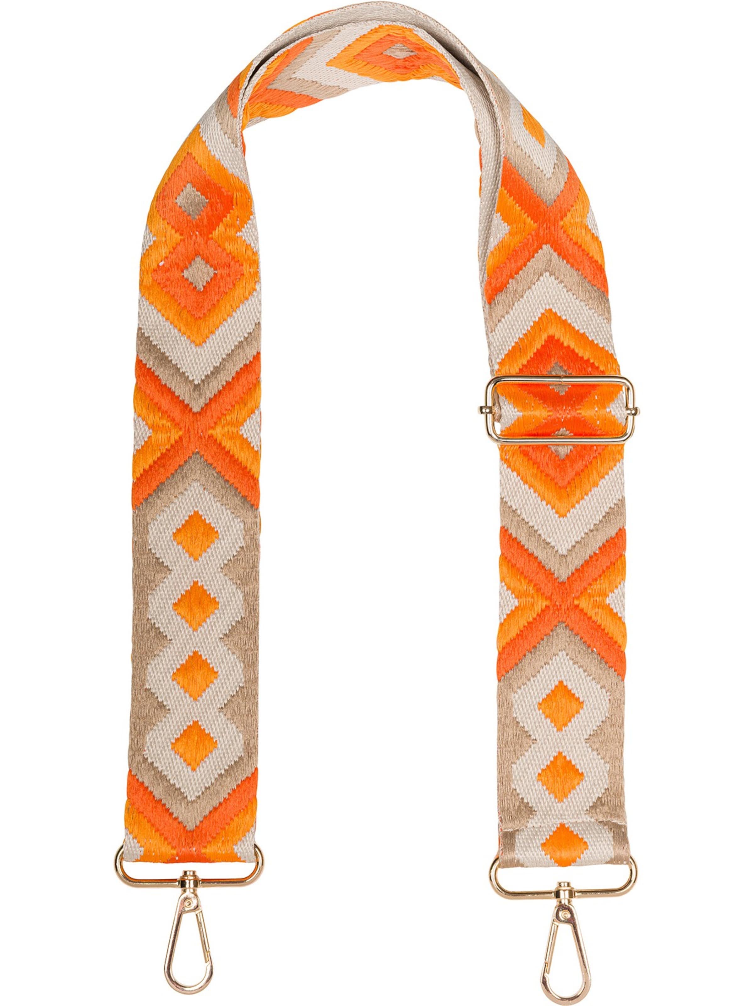 styleBREAKER Taschenzubehör 'Wechsel Taschengurt Ethno Muster bunt'‌‌‌ in Orange: Vorderseite