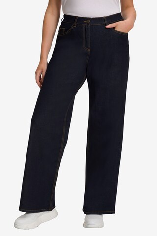 Ulla Popken Wide leg Jeans in Blauw: voorkant