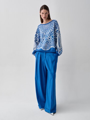 TATUUM Wide leg Pleat-front trousers 'Bogna' in Blue