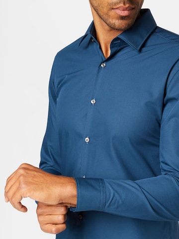 HUGO Slim fit Button Up Shirt 'Jenno' in Blue