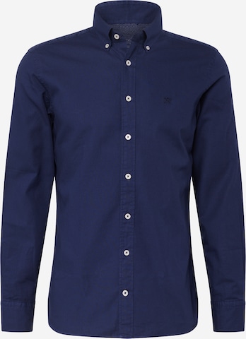 Hackett London Button Up Shirt 'OXFORD' in Blue: front