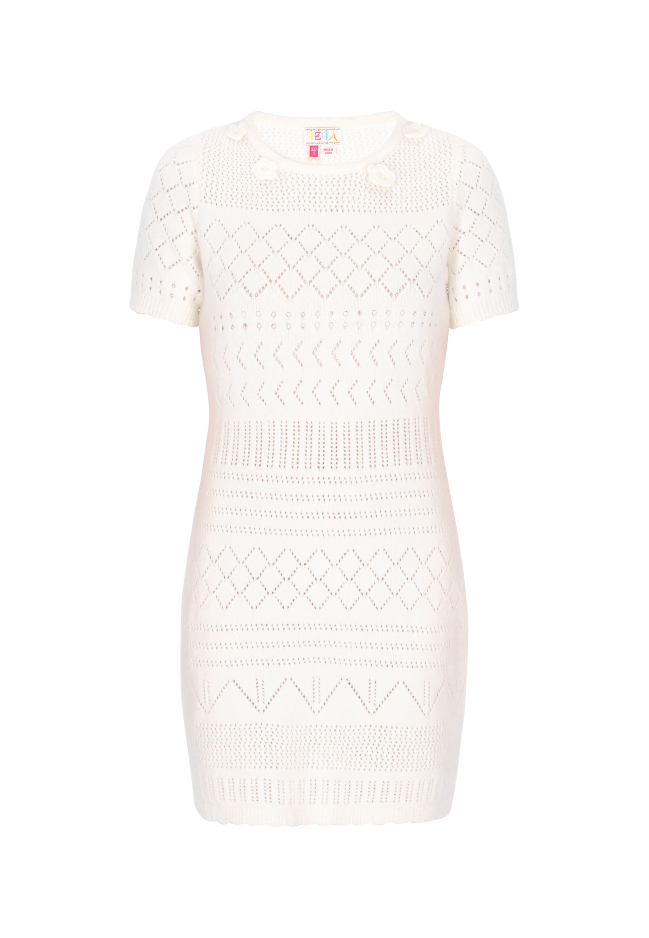 IZIA - Vestido de malha em branco: frente