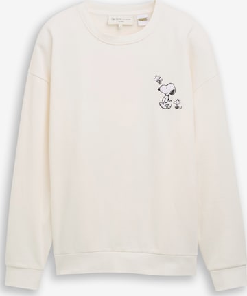 TOM TAILOR DENIM Sweatshirt in Wit: voorkant