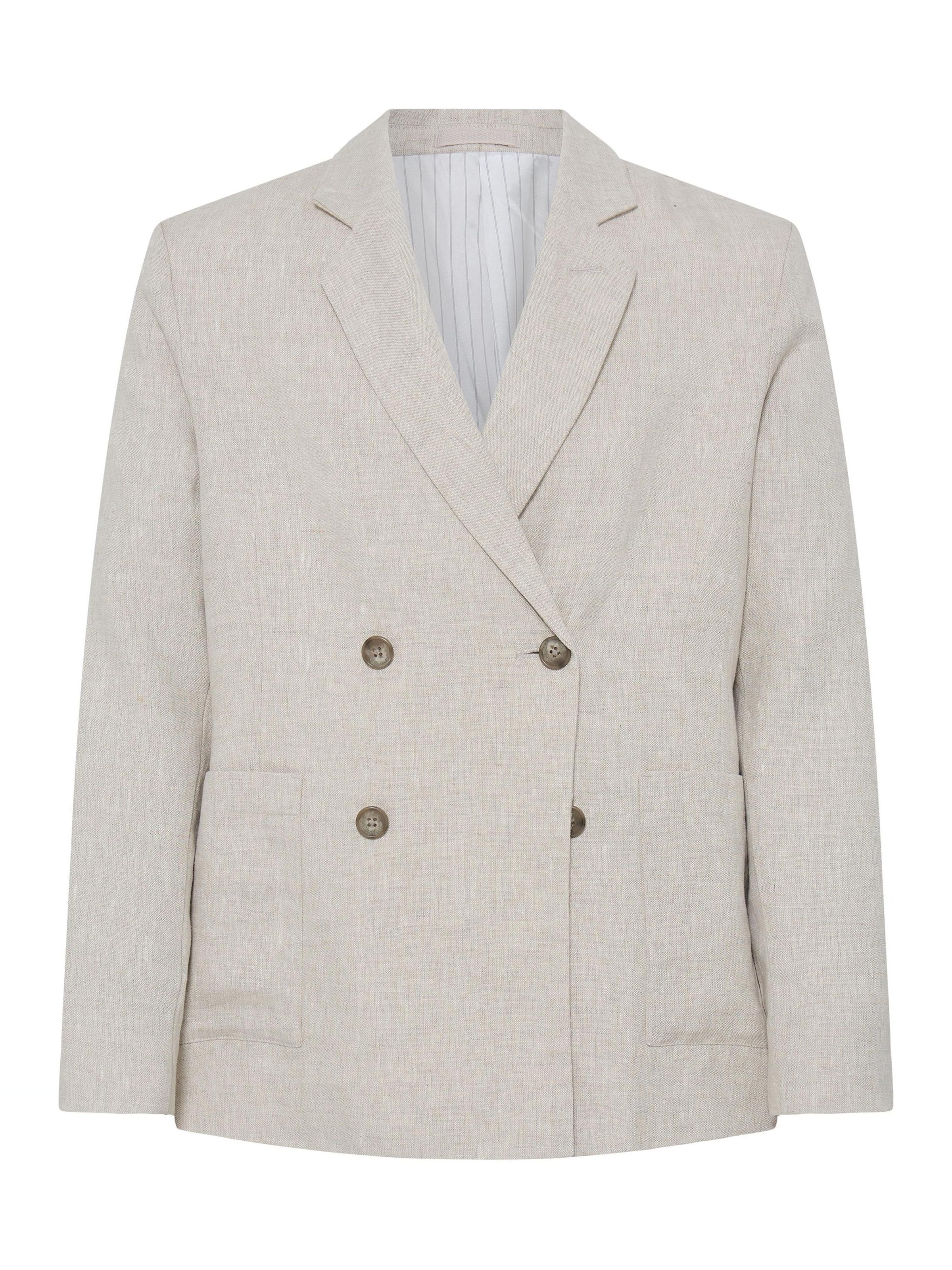 Casual Friday Comfort fit Business-colbert ' CFEdlund Linen ' in Beige: voorkant