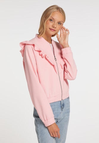 MYMO Zip-Up Hoodie in Pink: front