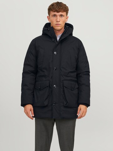 JACK & JONES Winter Parka 'Clement' in Black: front