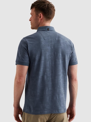 PME Legend T-shirt 'Polo shirt with allover jacquard pattern' i blå
