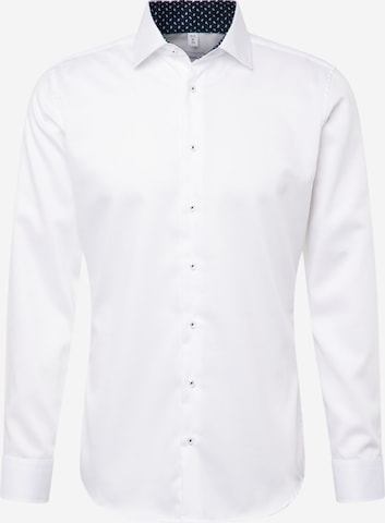 SEIDENSTICKER - Ajuste estrecho Camisa de negocios en blanco: frente