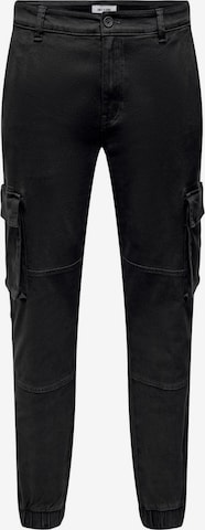Pantaloni cargo 'Calle' di Only & Sons in nero: frontale