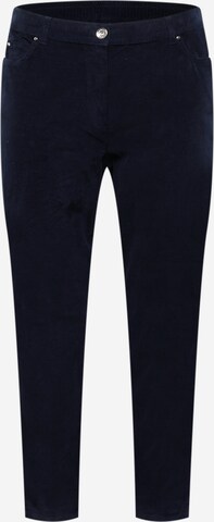 SAMOON Slimfit Kalhoty – modrá: přední strana