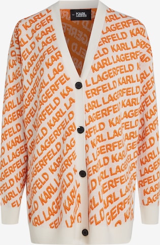 Karl Lagerfeld Πλεκτή ζακέτα σε μπεζ: μπροστά