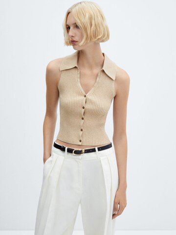 MANGO Strikvest 'GOLETA' i beige: forside