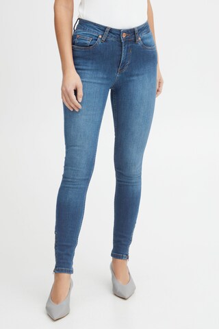 PULZ Jeans Slimfit Jeans in Blauw: voorkant