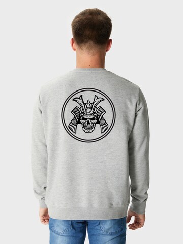Oldskull Sweatshirt 'Samurai' in Grey: front