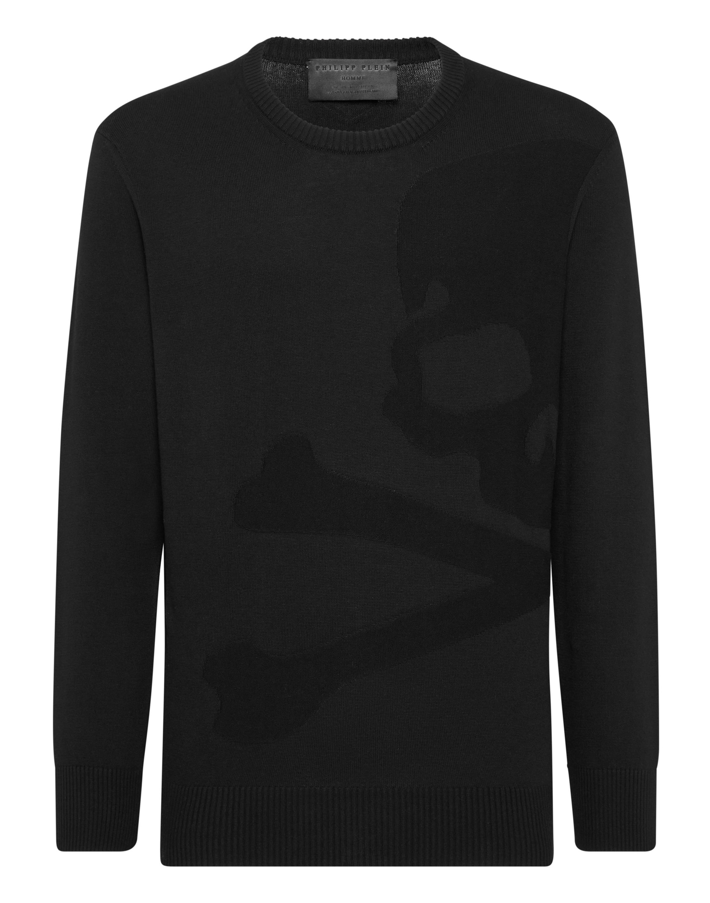 Philipp Plein - Jersey 'Skull&Bones' en negro: frente