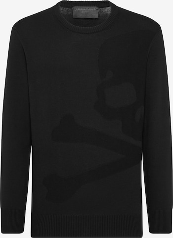 Pullover 'Skull&Bones' di Philipp Plein in nero: frontale