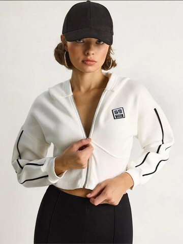 Bianco Lucci Sweat jacket in White: front