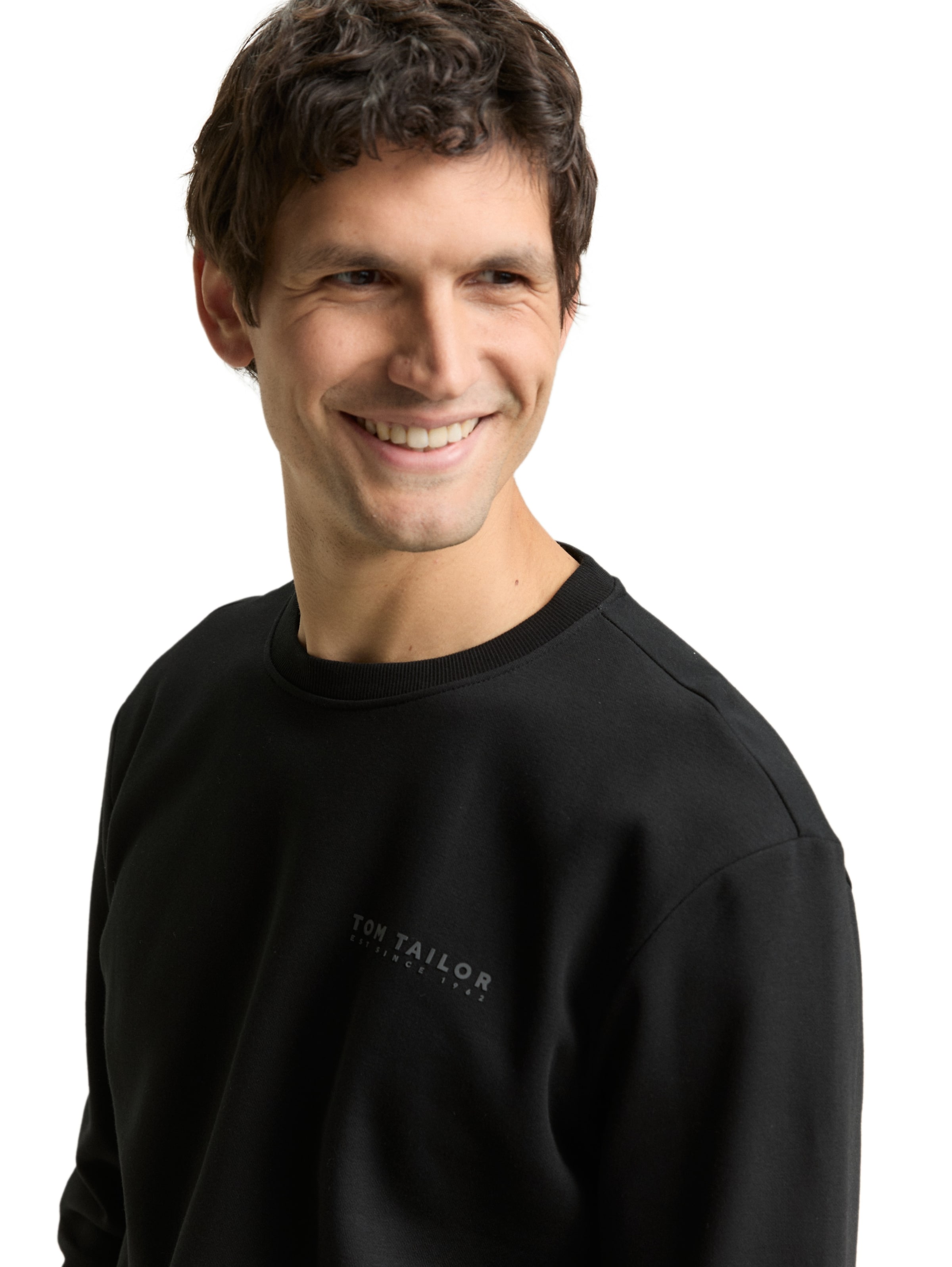 TOM TAILOR Sweatshirt in Black