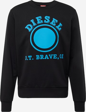 DIESEL Sweatshirt 'GINN' in Zwart: voorkant