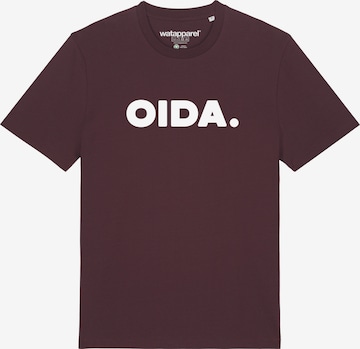 Watapparel Shirt ' Oida ' in Bruin: voorkant