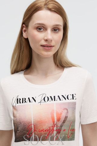 Soccx T-Shirt mit Rundhalsausschnitt und Photoprint in Weiß