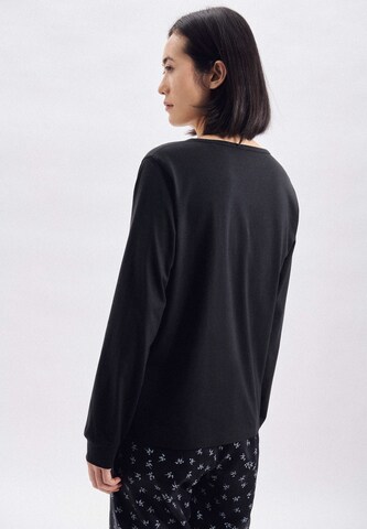 SEIDENSTICKER Pajama Shirt 'Schwarze Rose' in Black
