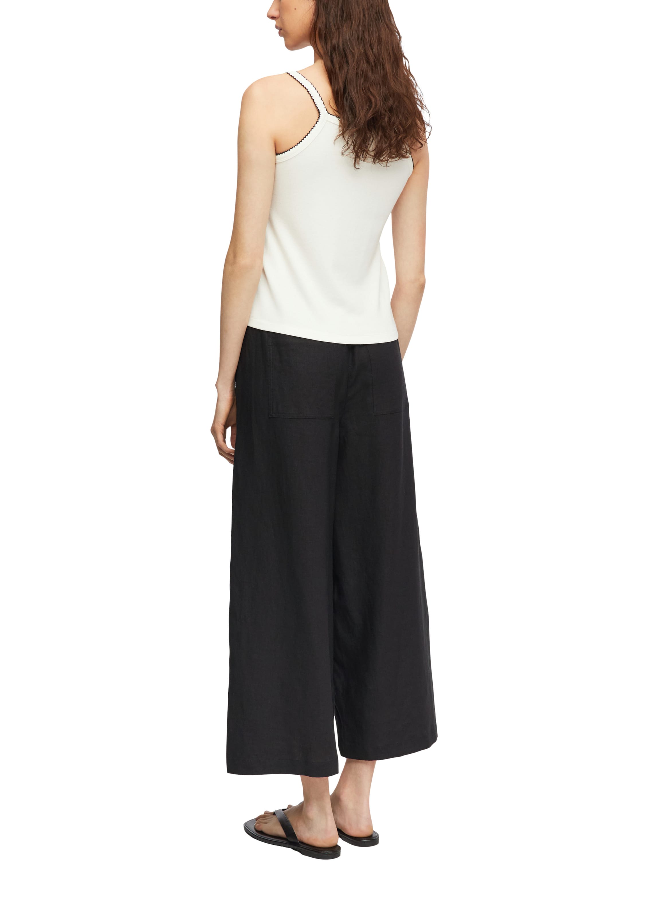 Wide Leg Pantalon COMMA en noir