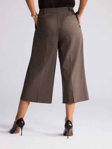 Next Zvonové kalhoty Kalhoty s puky – hnědá