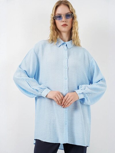 Camicia da donna in M Bigdart di colore blu cielo, Visualizzazione prodotti