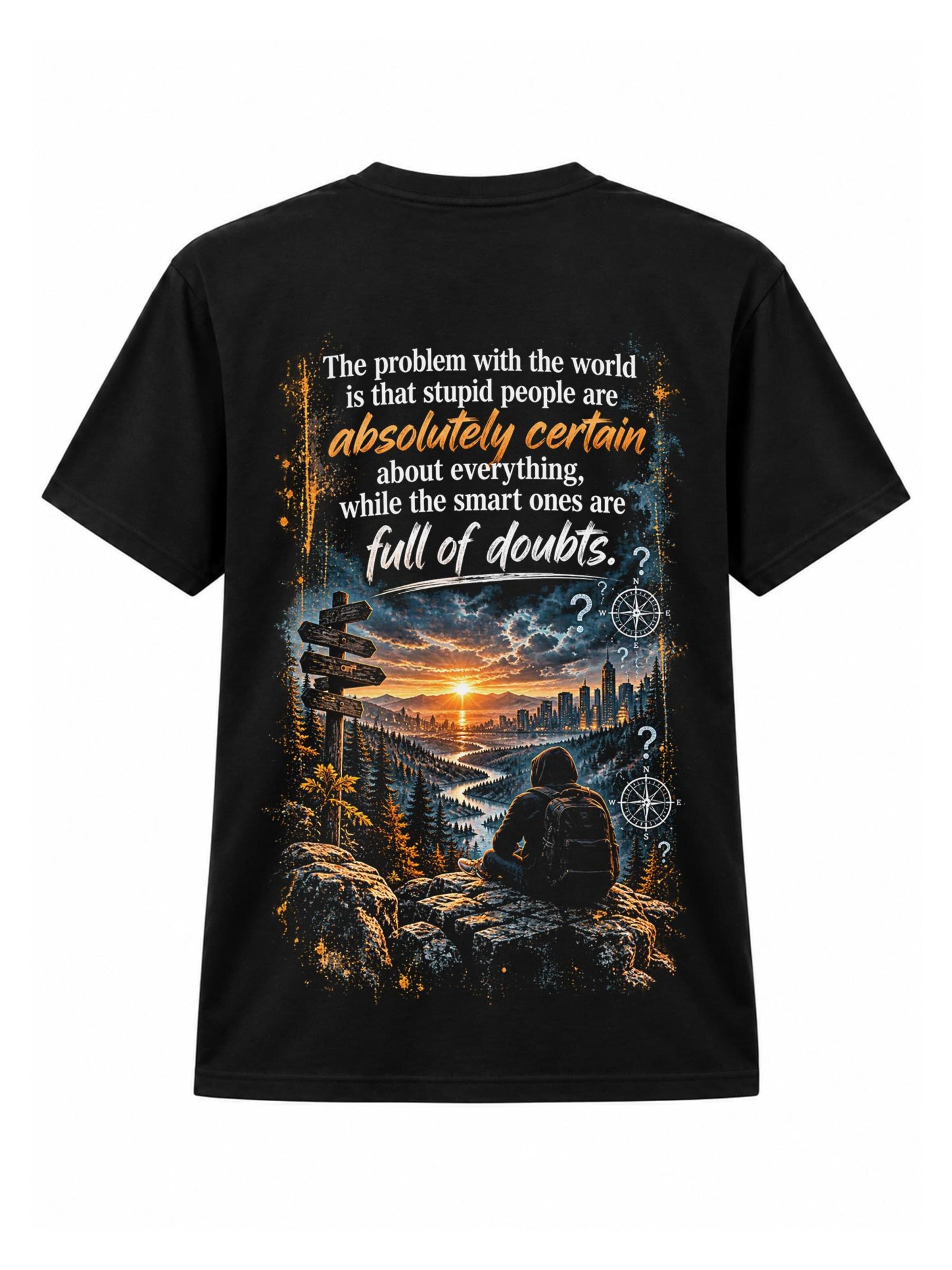 LUNØIR Studio Shirt 'Full of Doubts EN'‌‌‌‌‌‌‌ in Schwarz: Vorderseite