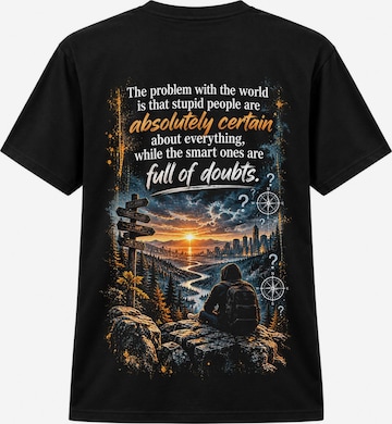 LUNØIR Studio Shirt 'Full of Doubts EN' in Schwarz: Vorderseite