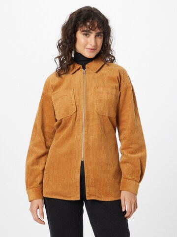 NEON & NYLON Between-Season Jacket 'LASH' in Brown: front