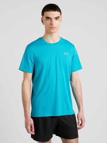 T-Shirt fonctionnel 'Launch' UNDER ARMOUR en bleu : devant