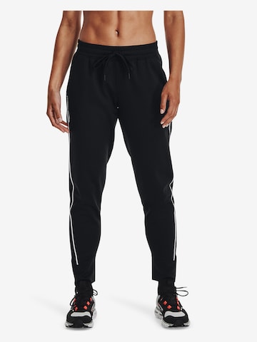 UNDER ARMOUR Tapered Workout Pants in Black: front