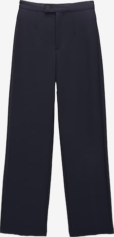 Pull&Bear Trousers with creases in Blue: front