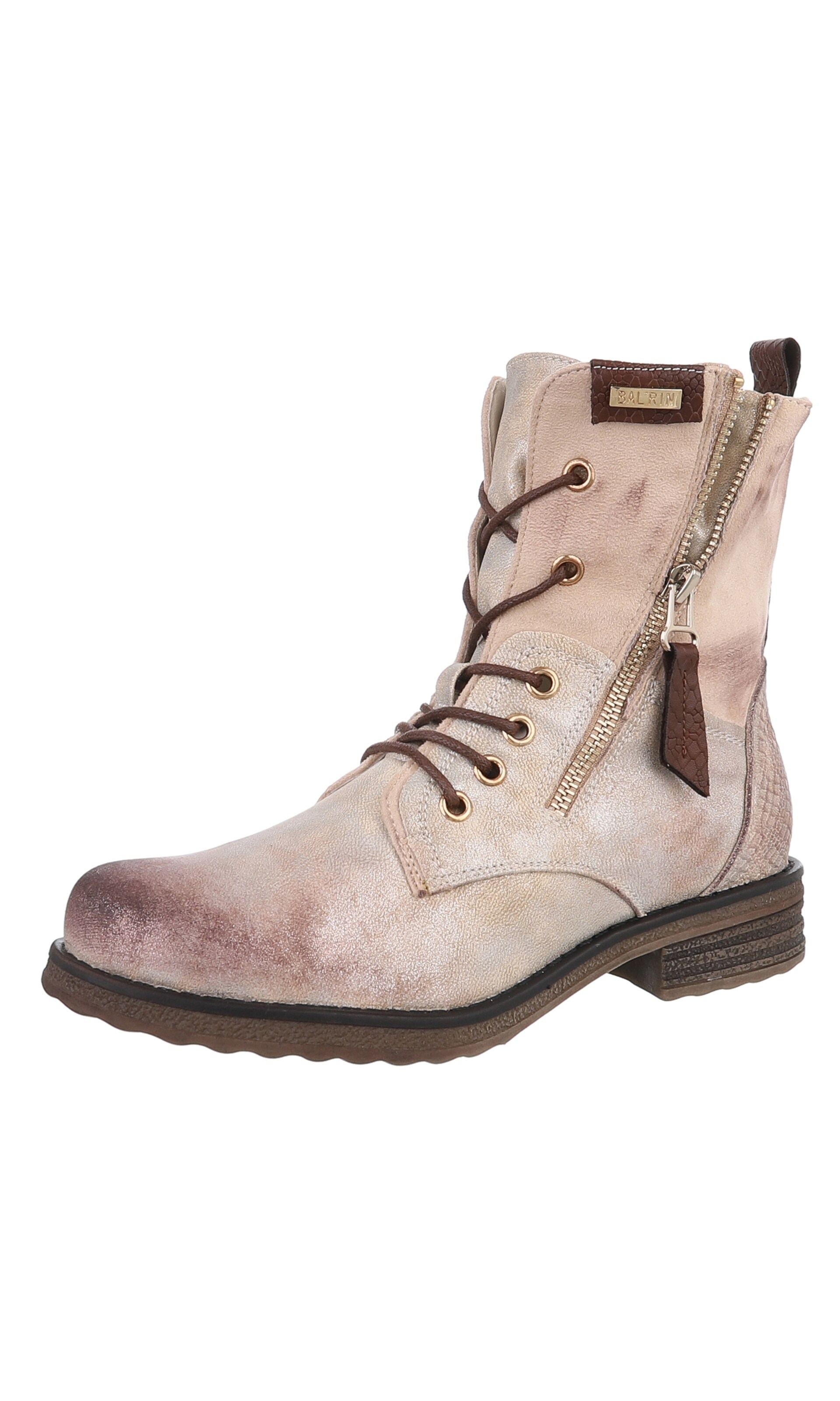 Ital-Design Schnürstiefelette in Gold