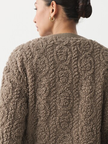 Next Fleecová mikina – hnědá