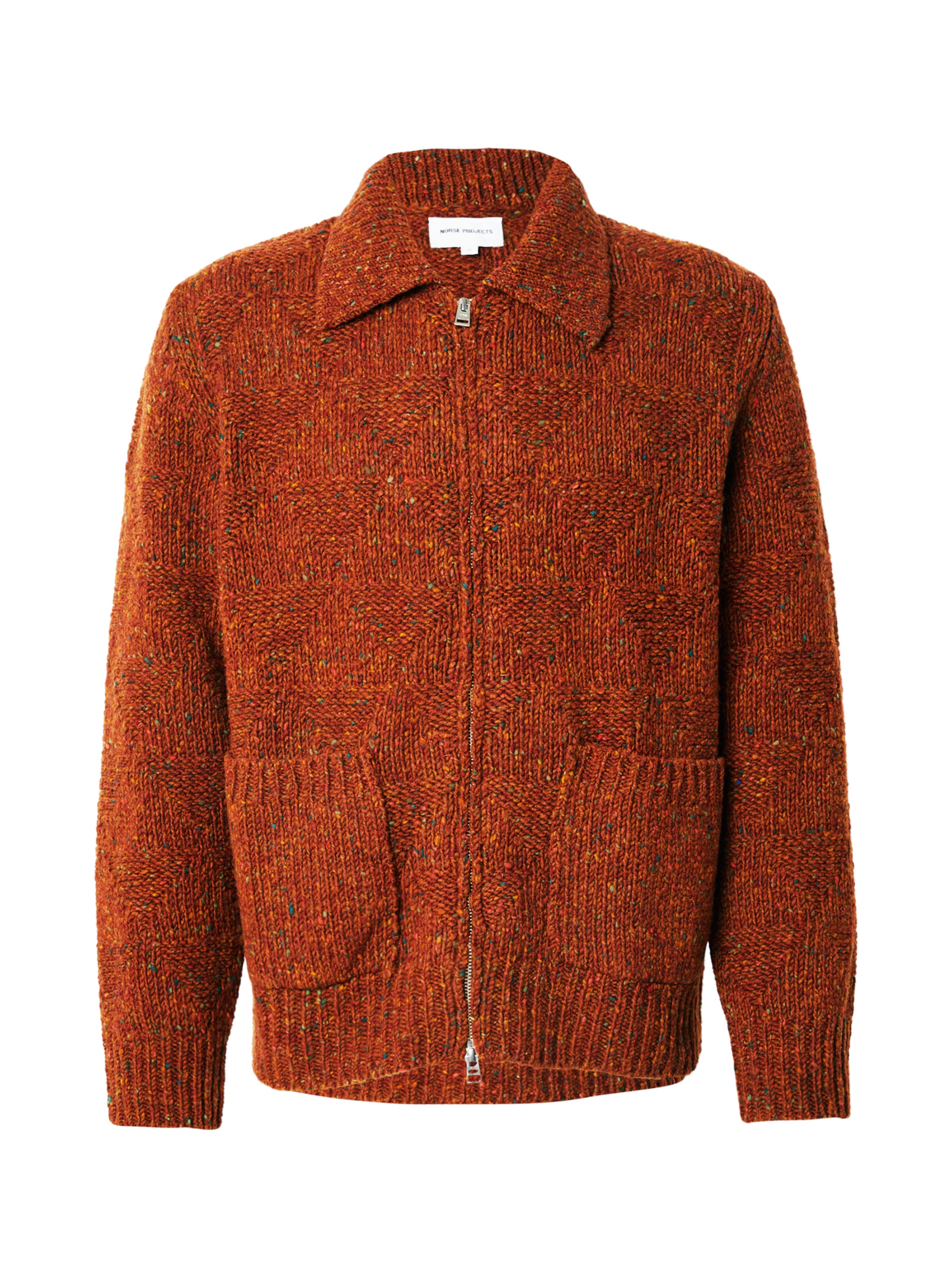 NORSE PROJECTS Knit Cardigan 'Erik Donegal' in Orange: front
