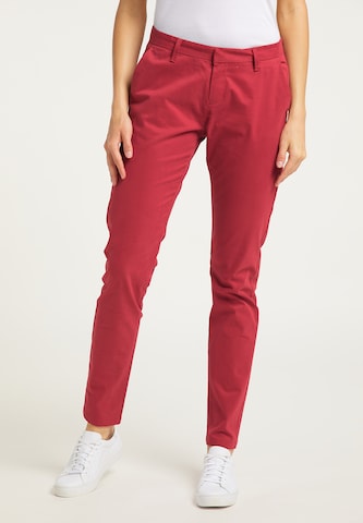 DreiMaster Maritim Slimfit Broek in Rood: voorkant