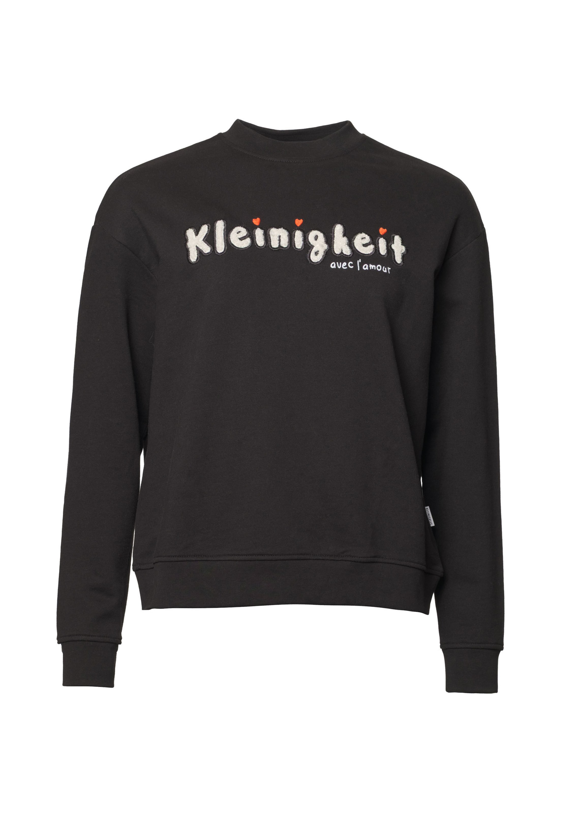 Kleinigkeit Sweatshirt 'Avec L'amour' in Zwart: voorkant