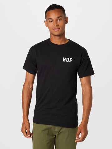 HUF Shirt in Zwart: voorkant