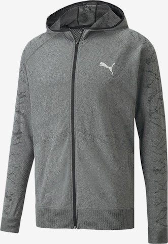 PUMA Athletic Jacket 'EVOKNIT' in Grey: front