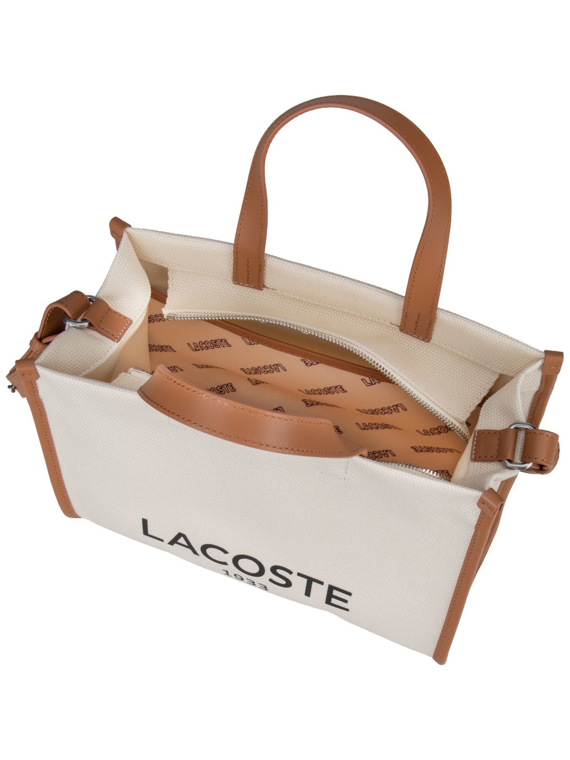 LACOSTE Shopper ' Heritage Canvas Shopping ' in Beige