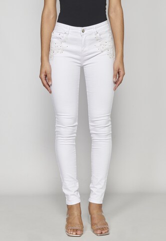 KOROSHI Regular Jeans in White: front